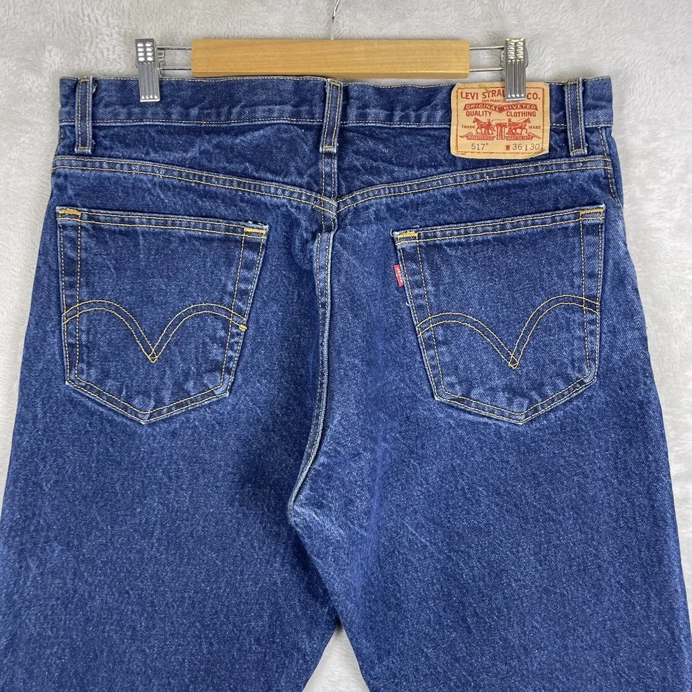 Vintage Levis 517 Jeans Mens 36x30 Y2K Dark Wash 2005 Bootcut Cowboy Skater West